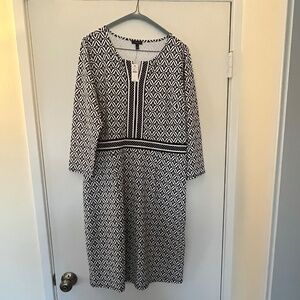 Talbots dress, black and white, NWT